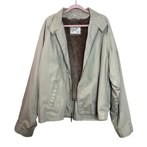 English Squire Rain Jacket Classic Light Tan Size 56 Poly Cotton Blend Vintage